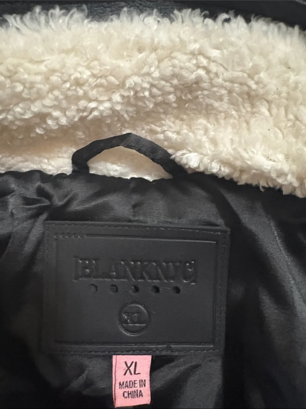 Girls XL Blank NYC Black and White Sherpa Moto Jacket